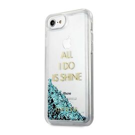 Guess GUHCP7GLUQBL iPhone 6/7/8 /SE 2020 / SE 2022 blue/blue hard case Liquid Glitter Party | Techbox