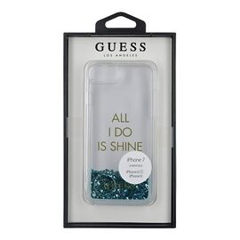 Guess GUHCP7GLUQBL iPhone 6/7/8 /SE 2020 / SE 2022 blue/blue hard case Liquid Glitter Party | Techbox