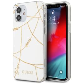 Guess GUHCP12SPCUCHWH iPhone 12 5,4" bia&Aring;&sbquo;y/white hardcase Gold Chain CollectionGuess / GUE000874 - Apple Cases - Cases - Techbox