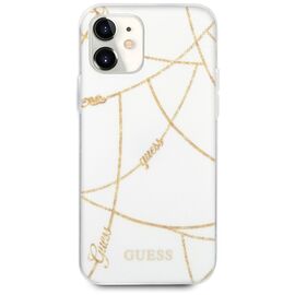 Guess GUHCP12SPCUCHWH iPhone 12 5,4" bia&Aring;&sbquo;y/white hardcase Gold Chain CollectionGuess / GUE000874 - Apple Cases - Cases - Techbox