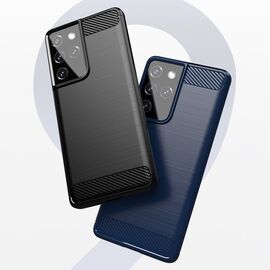 Carbon Case Flexible Cover TPU Case for Samsung Galaxy S21 Ultra 5G blue - Samsung Cases - Cases - Techbox