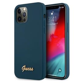 Guess GUHCP12LLSLMGBL iPhone 12 Pro Max 6.7" blue/blue hardcase Metal Logo Script | Techbox