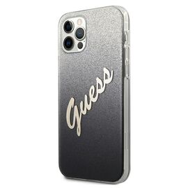 Guess GUHCP12LPCUGLSBK iPhone 12 Pro Max 6.7" black/black hardcase Glitter Gradient Script | Techbox