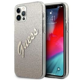 Guess GUHCP12LPCUGLSGO iPhone 12 Pro Max 6.7" gold/gold hardcase Glitter Gradient Script | Techbox