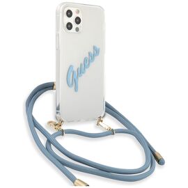 Guess GUHCP12MCRTVSBL iPhone 12/12 Pro 6,1" niebieski/blue hardcase Script Vintage - Apple Cases - Cases - Techbox