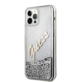 Guess GUHCP12LGLVSSI iPhone 12 Pro Max 6.7" silver/silver hardcase Glitter Vintage Script | Techbox