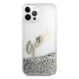 Guess GUHCP12LGLVSSI iPhone 12 Pro Max 6.7" silver/silver hardcase Glitter Vintage Script | Techbox