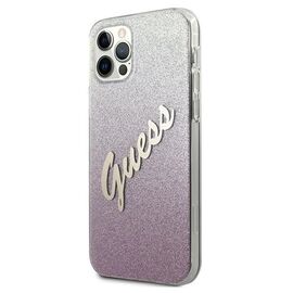 Guess GUHCP12MPCUGLSPI iPhone 12/12 Pro 6.1" pink/pink hardcase Glitter Gradient Script | Techbox