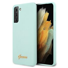 Guess GUHCS21MLSLMGLB S21+ G996 niebieski/blue hardcase Silicone Script Metal Logo - Samsung Cases - Cases - Techbox