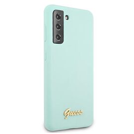 Guess GUHCS21MLSLMGLB S21+ G996 niebieski/blue hardcase Silicone Script Metal Logo - Samsung Cases - Cases - Techbox