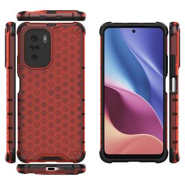 Honeycomb Case armor cover with TPU Bumper for Xiaomi Redmi K40 Pro+ / K40 Pro / K40 / Poco F3 red | Techbox