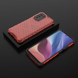 Honeycomb Case armor cover with TPU Bumper for Xiaomi Redmi K40 Pro+ / K40 Pro / K40 / Poco F3 red | Techbox