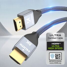 Wozinsky HDMI 2.1 Cable 8K 60 Hz 48 Gbps / 4K 120 Hz / 2K 144 Hz 2 m Silver (WHDMI-20) | Techbox