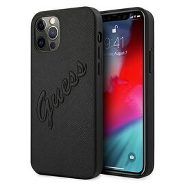Guess GUHCP12LRSAVSBK iPhone 12 Pro Max 6.7 black / black hardcase Saffiano Vintage Script | Techbox