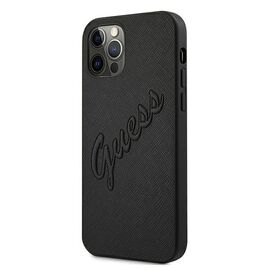 Guess GUHCP12LRSAVSBK iPhone 12 Pro Max 6.7 black / black hardcase Saffiano Vintage Script | Techbox