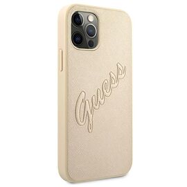 Guess GUHCP12LRSAVSLG iPhone 12 Pro Max 6.7" gold/gold hardcase Saffiano Vintage Script | Techbox