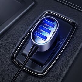 Joyroom fast car charger 5x USB 6.2 A with extension cable black (JR-CL03) | Techbox