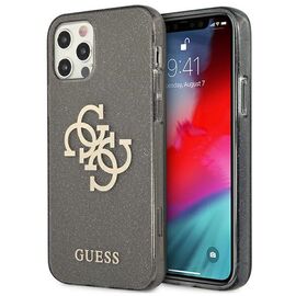 Guess GUHCP12LPCUGL4GBK iPhone 12 Pro Max 6.7" black/black hard case Glitter 4G Big Logo | Techbox