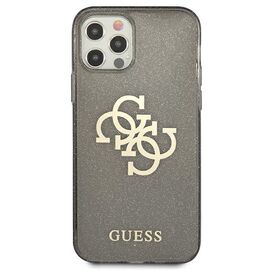 Guess GUHCP12LPCUGL4GBK iPhone 12 Pro Max 6.7" black/black hard case Glitter 4G Big Logo | Techbox