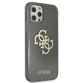Guess GUHCP12LPCUGL4GBK iPhone 12 Pro Max 6.7" black/black hard case Glitter 4G Big Logo | Techbox