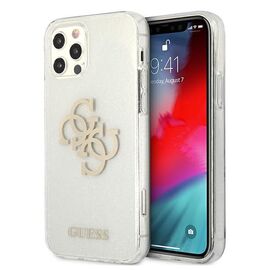 Guess GUHCP12LPCUGL4GTR iPhone 12 Pro Max 6.7" transparent hard case Glitter 4G Big Logo | Techbox