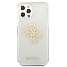 Guess GUHCP12LPCUGL4GTR iPhone 12 Pro Max 6.7" transparent hard case Glitter 4G Big Logo | Techbox
