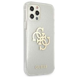 Guess GUHCP12LPCUGL4GTR iPhone 12 Pro Max 6.7" transparent hard case Glitter 4G Big Logo | Techbox