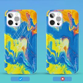 Kingxbar Watercolor Series color case for iPhone 12 Pro Max yellowblue | Techbox
