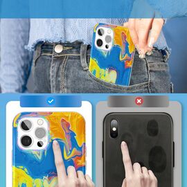 Kingxbar Watercolor Series color case for iPhone 12 Pro Max yellowblue | Techbox