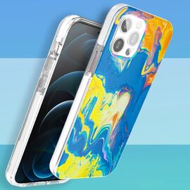 Kingxbar Watercolor Series color case for iPhone 12 Pro Max yellowblue | Techbox