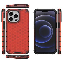 Honeycomb Case armor cover with TPU Bumper for iPhone 13 Pro red - Apple Cases - Cases - Techbox