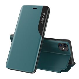 Eco Leather View Case elegant bookcase type case with kickstand for iPhone 13 Pro green - Apple Cases - Cases - Techbox