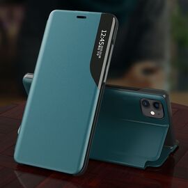 Eco Leather View Case elegant bookcase type case with kickstand for iPhone 13 Pro green - Apple Cases - Cases - Techbox