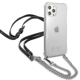 Guess GUHCP12LKC4GSSI iPhone 12 Pro Max 6.7 "Transparent hardcase 4G Silver Chain - Apple Cases - Cases - Techbox
