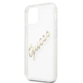 Guess GUHCP12LKTRSVGO iPhone 12 Pro Max 6.7" Transparent hardcase Vintage Script Gold | Techbox
