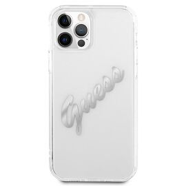 Guess GUHCP12LKTRSVSI iPhone 12 Pro Max 6.7" Transparent hardcase Vintage Script Silver | Techbox