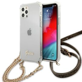 Guess GUHCP12MKC4GSGO iPhone 12/12 Pro 6.1 "Transparent hardcase 4G Gold Chain - Apple Cases - Cases - Techbox