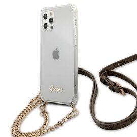 Guess GUHCP12MKC4GSGO iPhone 12/12 Pro 6.1 "Transparent hardcase 4G Gold Chain - Apple Cases - Cases - Techbox