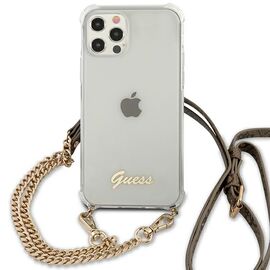 Guess GUHCP12MKC4GSGO iPhone 12/12 Pro 6.1 "Transparent hardcase 4G Gold Chain - Apple Cases - Cases - Techbox