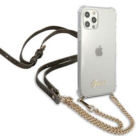 Guess GUHCP12MKC4GSGO iPhone 12/12 Pro 6.1 "Transparent hardcase 4G Gold Chain - Apple Cases - Cases - Techbox