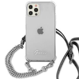 Guess GUHCP12MKC4GSSI iPhone 12/12 Pro 6.1 "Transparent hardcase 4G Silver Chain - Apple Cases - Cases - Techbox