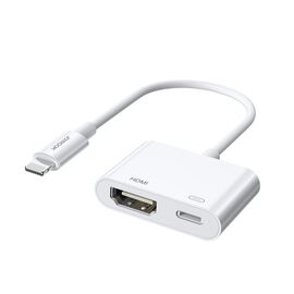Joyroom adapter Lightning (male) to digital HDMI (female) + Lightning (female) FullHD 1080p 60Hz white (S-H141 white) adapter - Cables & Adapters - Cables & Accessories - Techbox