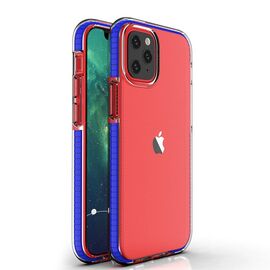 Spring Case clear TPU gel protective cover with colorful frame for iPhone 13 mini dark blue | Techbox