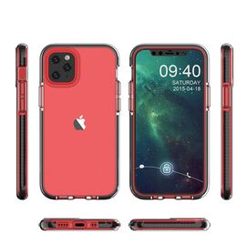 Spring Case clear TPU gel protective cover with colorful frame for iPhone 13 mini light blue | Techbox