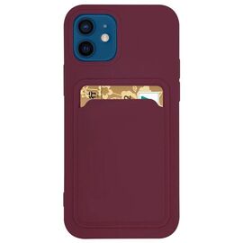 Card Case Silicone Wallet Case with Card Slot Documents for Xiaomi Redmi 10X 4G / Xiaomi Redmi Note 9 Burgundy | Techbox