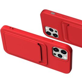 Card Case Silicone Wallet with Card Slot Documents for iPhone 12 Pro red | Techbox