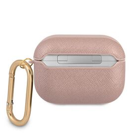 Guess GUAPSASMP AirPods Pro cover pink/pink Saffiano Script Metal Collection | Techbox