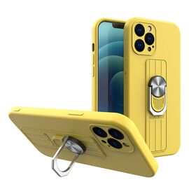 Ring Case silicone case with finger grip and stand for iPhone 12 Pro Max yellow | Techbox