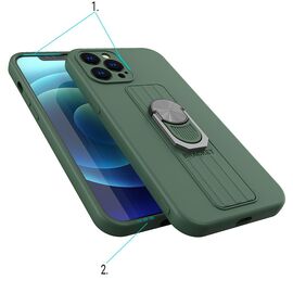 Ring Case silicone case with finger grip and stand for Samsung Galaxy A72 4G silver - Samsung Cases - Cases - Techbox