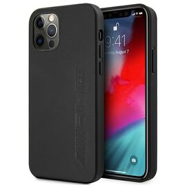 AMG AMHCP12LDOLBK iPhone 12 Pro Max 6,7" czarny/black hardcase Leather Hot Stamped | Techbox